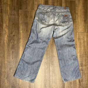 7 FOR ALL MANKIND Embroidered "A" Pocket Straight Leg Women’s Jeans Size 30